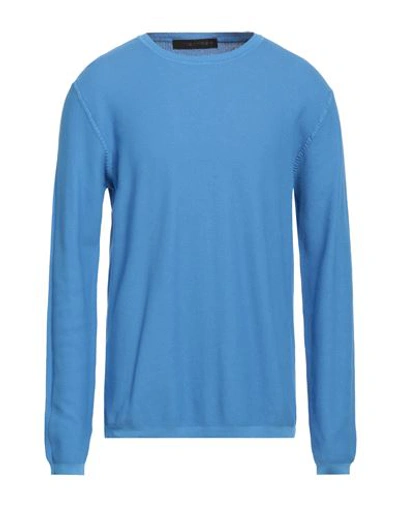 Shop Jeordie's Man Sweater Azure Size 3xl Cotton In Blue