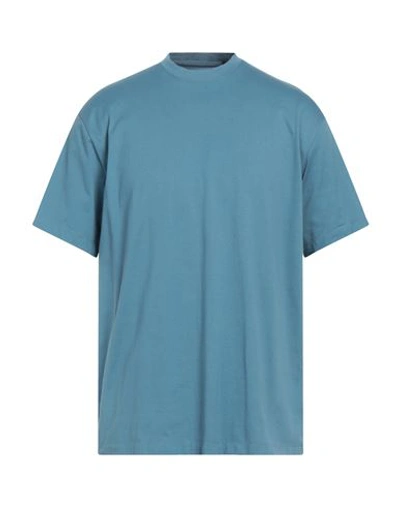Shop Y-3 Man T-shirt Pastel Blue Size L Cotton, Elastane