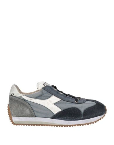 Shop Diadora Heritage Man Sneakers Slate Blue Size 8 Leather, Textile Fibers