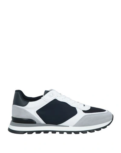 Shop Baldinini Man Sneakers Midnight Blue Size 10.5 Leather, Textile Fibers