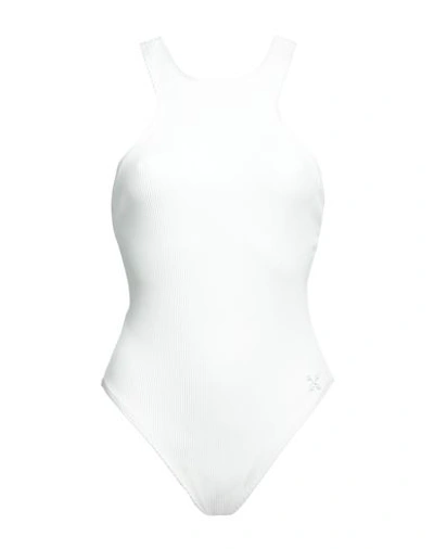 Shop Off-white Woman One-piece Swimsuit White Size 6 Polyamide, Elastane