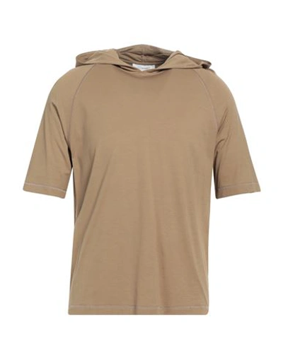 Shop Cruciani Man T-shirt Camel Size 44 Cotton, Elastane In Beige