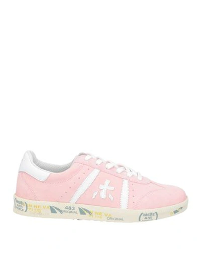 Shop Premiata Woman Sneakers Pink Size 7 Leather, Textile Fibers