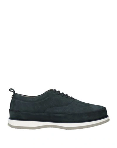 Shop Baldinini Man Lace-up Shoes Navy Blue Size 9 Leather
