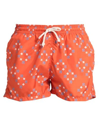 Shop Bastoncino Man Swim Trunks Orange Size 30 Polyester