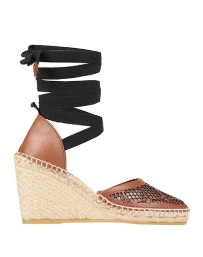 Shop Pinko Woman Espadrilles Tan Size 5 Soft Leather, Textile Fibers In Brown