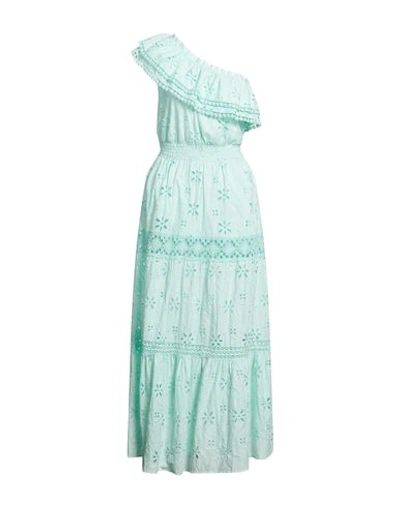 Shop Temptation Positano Woman Maxi Dress Light Green Size S Cotton