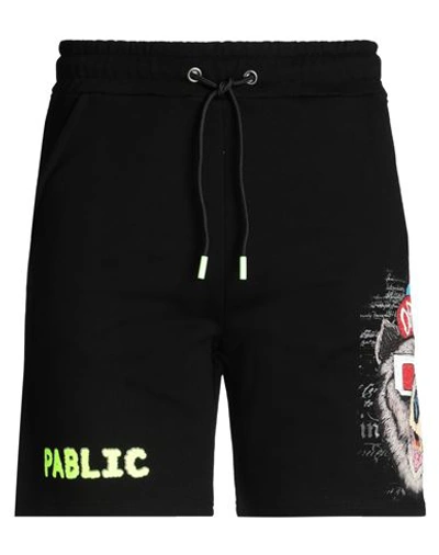 Shop Pablic Man Shorts & Bermuda Shorts Black Size Xl Cotton