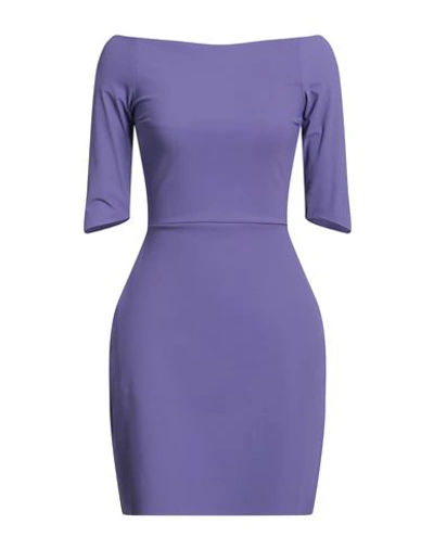 Shop Chiara Boni La Petite Robe Woman Mini Dress Purple Size 2 Polyamide, Elastane