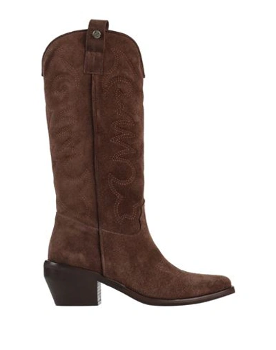 Shop Gisel Moire Gisél Moiré Woman Boot Brown Size 7 Leather