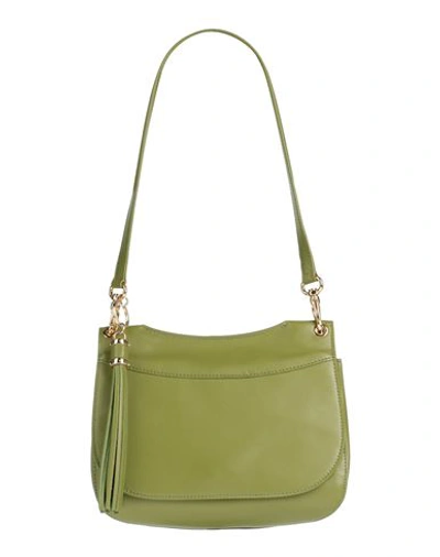 Shop Amma Woman Shoulder Bag Acid Green Size - Leather