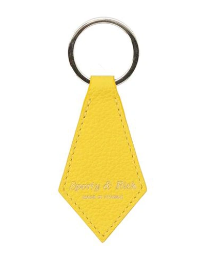 Shop Sporty And Rich Sporty & Rich Woman Key Ring Yellow Size - Leather