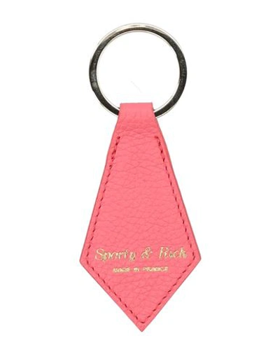 Shop Sporty And Rich Sporty & Rich Woman Key Ring Coral Size - Leather In Red