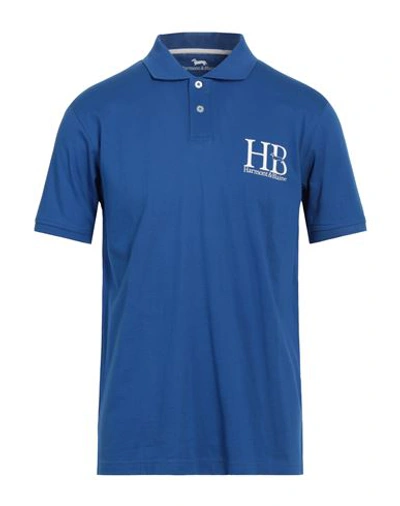 Shop Harmont & Blaine Man Polo Shirt Bright Blue Size L Cotton