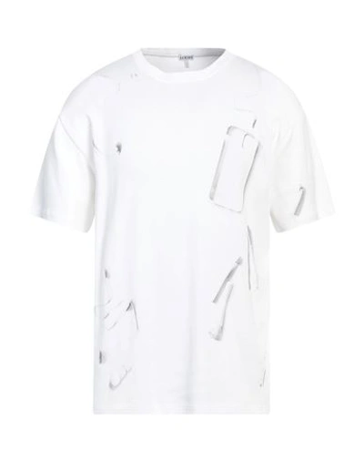 Shop Loewe Man T-shirt White Size M Cotton