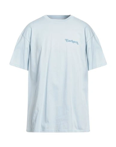 Shop Carhartt Man T-shirt Sky Blue Size Xl Cotton