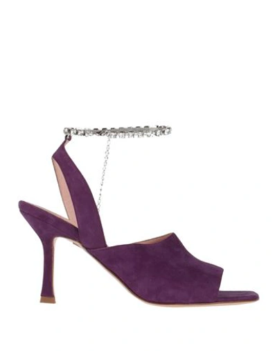 Shop Anna F . Woman Sandals Purple Size 6 Soft Leather