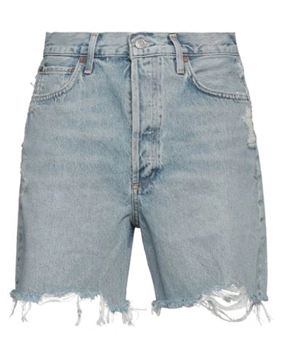 Shop Agolde Woman Denim Shorts Blue Size 27 Organic Cotton