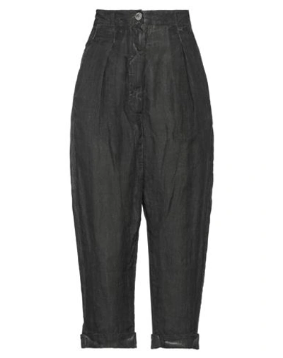 Shop Novemb3r Woman Pants Steel Grey Size 25 Linen