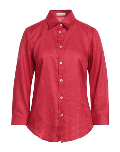 Shop Camicettasnob Woman Shirt Red Size 10 Linen