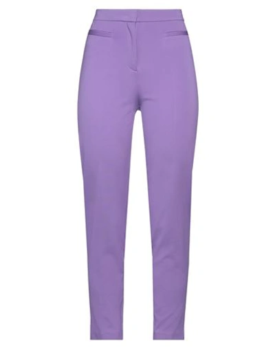Shop Pinko Woman Pants Purple Size 8 Viscose, Polyamide, Elastane