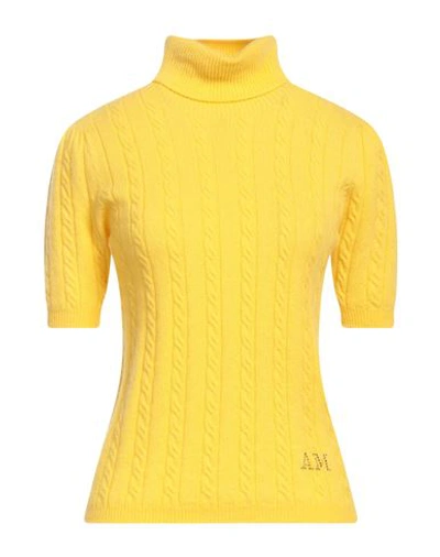 Shop Anna Molinari Woman Turtleneck Yellow Size S Wool, Cashmere