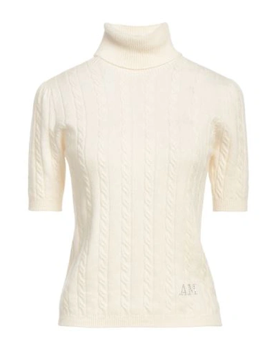 Shop Anna Molinari Woman Turtleneck Cream Size S Wool, Cashmere In White