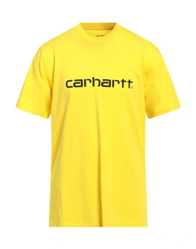 Shop Carhartt Man T-shirt Yellow Size L Cotton