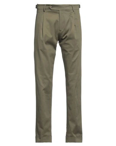 Shop Berwich Man Pants Military Green Size 28 Cotton, Elastane
