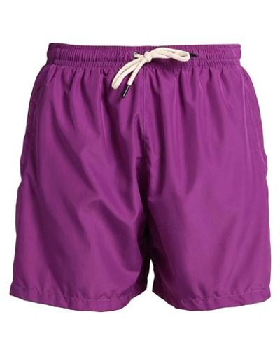 Shop Matinee Matineé Man Swim Trunks Mauve Size Xl Polyester In Purple