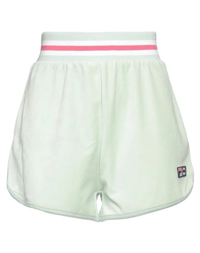 Shop Fila Woman Shorts & Bermuda Shorts Light Green Size Xs Cotton, Polyester