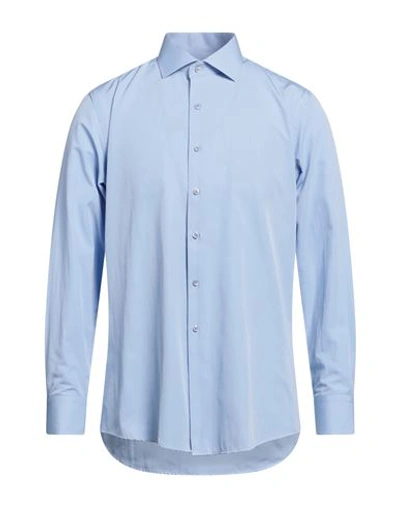 Shop Egon Von Furstenberg Man Shirt Light Blue Size 17 ½ Cotton
