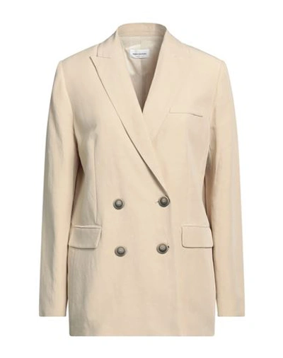 Rebel Queen By Liu •jo Woman Blazer Beige Size 8 Viscose, Linen In Beige