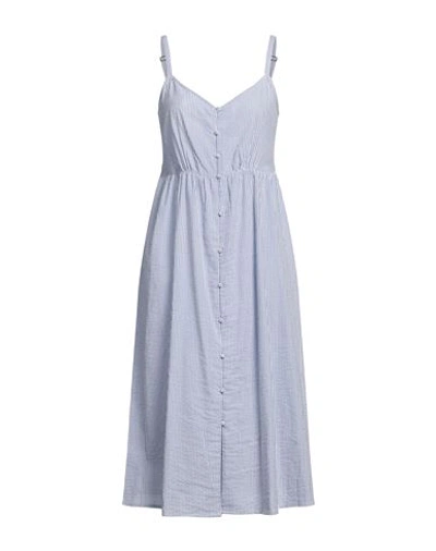 Shop Jacqueline De Yong Woman Midi Dress Blue Size M Cotton