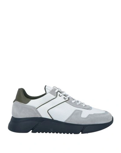 Shop Baldinini Man Sneakers White Size 6 Calfskin, Textile Fibers