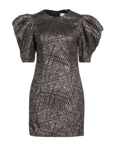 Shop Les Coyotes De Paris Woman Mini Dress Dark Brown Size 6 Polyester, Metallic Polyester