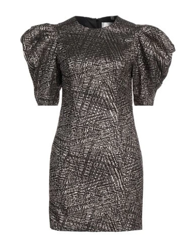 Les Coyotes De Paris Woman Mini Dress Dark Brown Size 6 Polyester, Metallic Polyester In Brown