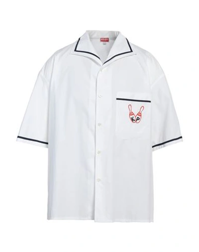 Shop Kenzo Man Shirt White Size L Cotton