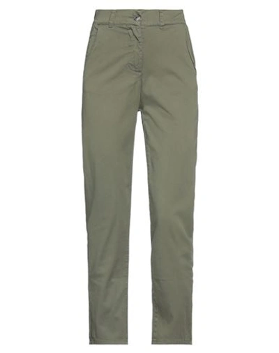 Vicolo Woman Pants Military Green Size Xs Cotton, Elastane In Green