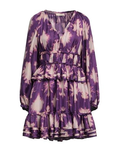 Shop Ulla Johnson Woman Mini Dress Purple Size 6 Silk