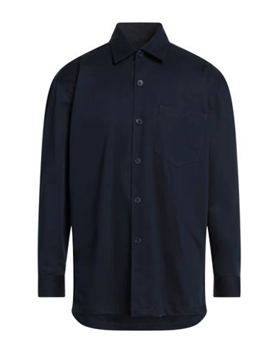 Shop Ami Alexandre Mattiussi Man Shirt Blue Size M Cotton