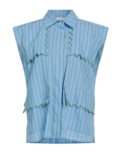 Shop Collectors Club Woman Shirt Sky Blue Size 6 Cotton