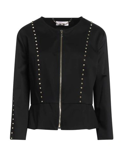 Shop Clips More Woman Jacket Black Size 10 Cotton, Elastane