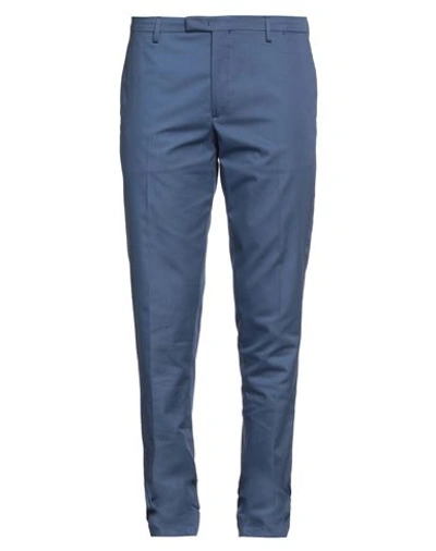 Shop Boglioli Man Pants Navy Blue Size 40 Polyester, Cotton