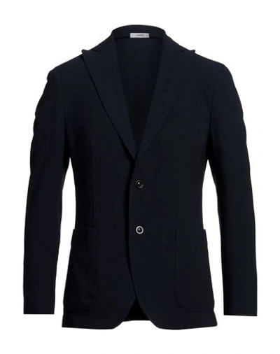 Shop Boglioli Man Blazer Navy Blue Size 40 Virgin Wool, Linen, Elastane