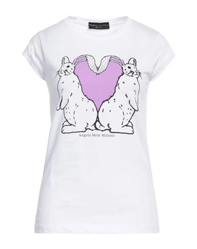 Shop Angela Mele Milano Woman T-shirt White Size Xl Cotton