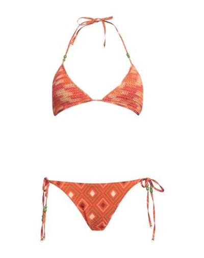 Shop Me Fui Woman Bikini Orange Size 10 Polyester, Elastane
