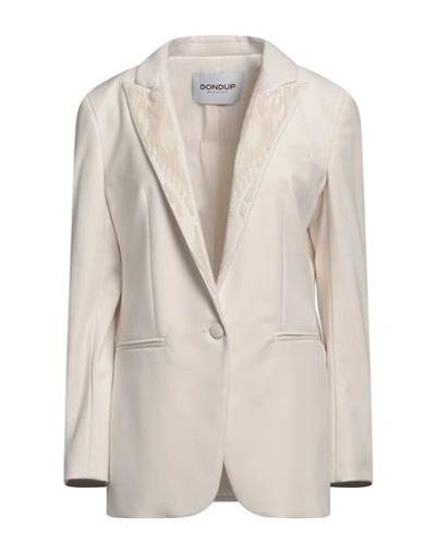 Shop Dondup Woman Blazer Light Grey Size 8 Polyester, Viscose, Elastane