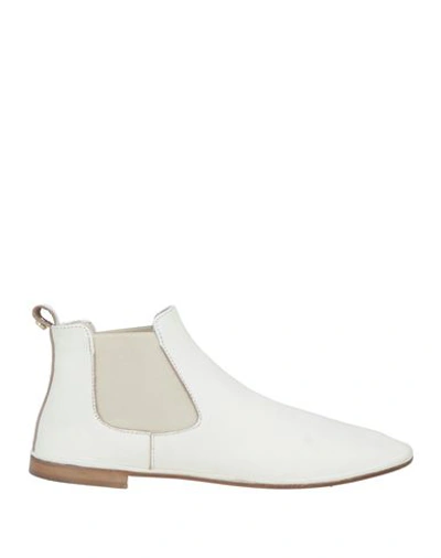 Shop Baldinini Woman Ankle Boots Off White Size 6 Leather