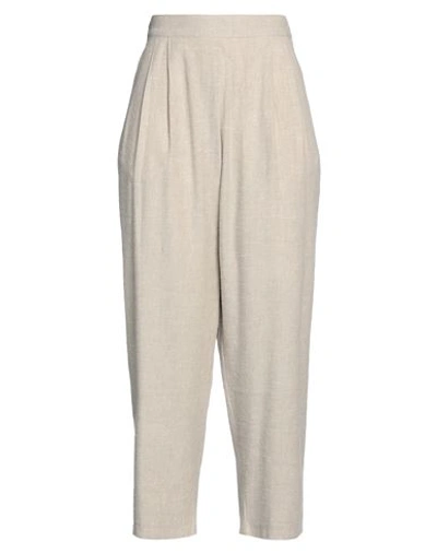 Shop Masscob Woman Pants Beige Size 10 Linen, Silk, Cotton
